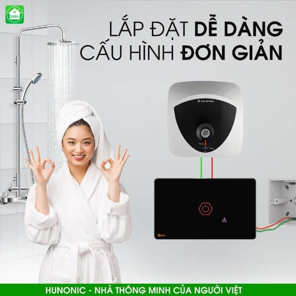 Công Tắc Chống Giật Bluetooth Mesh Hunonic Datic Màu Đen
